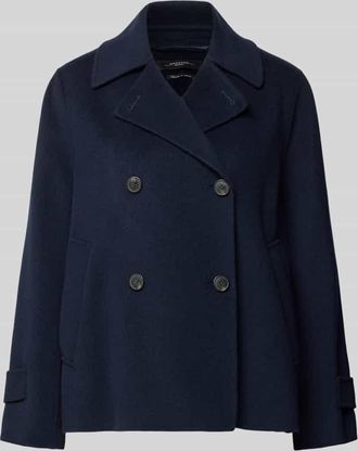 Max Mara Loose Fit Wollmantel aus Schurwoll-Mix Modell FANTINO in Marine, Gr&ouml;&szlig;e 34