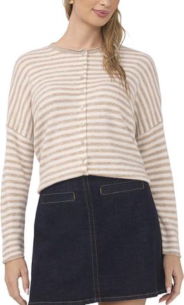 Vince Camuto Striped Rollneck Cardigan