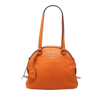 Prada Pre-owned Satchel - Dames - Pre-owned - Oranje - Maat: ONE Size Leer