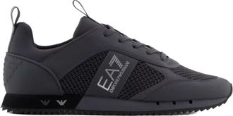 Emporio Armani Reflecterende Sneakers met Details - Heren - Sneakers - Zwart - 44 2/3 EU - Polyester - Schoenen