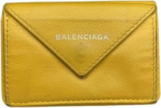 Balenciaga Pre-owned Card Holder/Portemonnee - Dames - Vintage Accessoires - Geel - ONE Size - Leer - Vintage