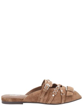 Ash Brown Brigit Suede Flat Mules