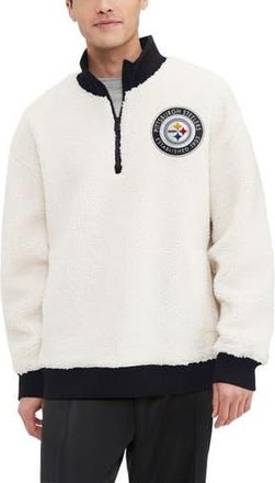 Tommy Hilfiger Mens Tommy Hilfiger Cream Pittsburgh Steelers Jordan Sherpa Quarter-Zip Sweatshirt at Nordstrom, Size Xx-Large
