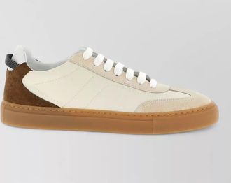 Brunello Cucinelli calf leather suede low-top sneakers