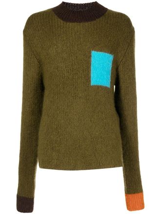 Jacquemus Maglione girocollo con design color-block - Verde