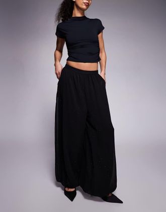 AFRM Pantaloni neri con strass-Nero