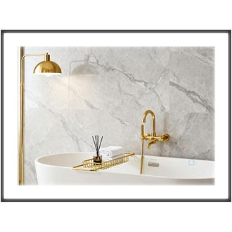 HOMCOM espejo de baño con luz LED 80x60 cm espejo de baño con 3 colores de luz función antivaho función de memoria IP44 horizontal/vertical