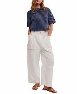 Free People Womens Costa Straight Harem Pants In Whisper White