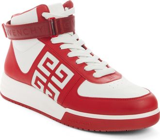 Givenchy G4 High Top Sneaker in Red/white at Nordstrom, Size 43