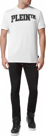 Philipp Plein Rhinestone Logo Graphic T-Shirt In White