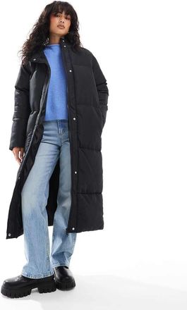 Threadbare Piumino lungo nero con cappuccio