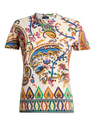 Etro floral paisley medallion T-shirt - Neutrals