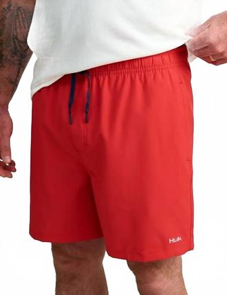 Huk Mens Pursuit Volley Swim Shorts In Channel Marker