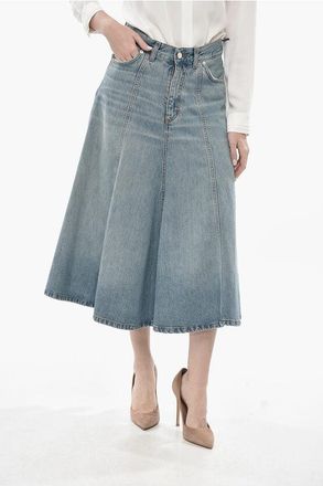 Haikure Denim Midi Flared Skirt size 27