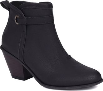 Generic Womens Retro Ankle Boots Pointed Toe Buckle Strap Mid Block Heels Comfortable Non Slip Wear Resistant Daily Casual Party Shoes,Black,6.5 UK