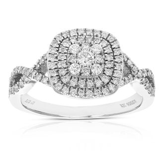 Vir Jewels 1/2 cttw Lab Grown Diamond Ring in Sterling Silver For Women