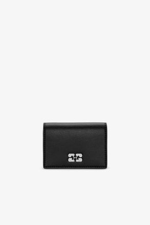 Ganni Black Bou Flap Card Holder