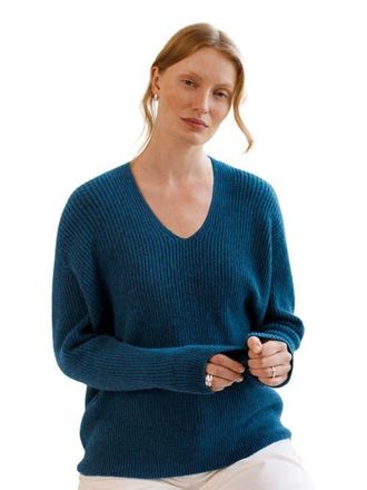 Celtic & Co. Geelong Cocoon V-Neck Sweater in Icelandic Blue at Nordstrom, Size X-Small