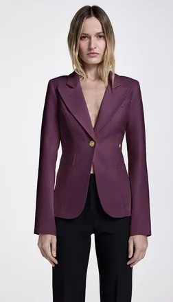 Smythe Wool Classic Duchess Blazer in Plum at Nordstrom, Size 14