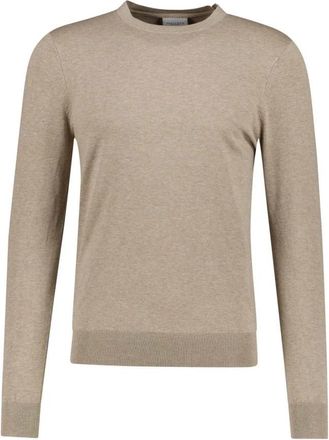 Profuomo Luxury Basic Crewneck - Heren - Ronde hals truien - Beige - L - Katoen - Truien & Vesten
