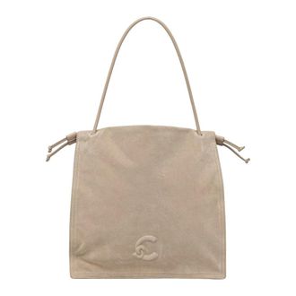 Coccinelle Dulse Suede Shopper - Dames - Schoudertassen - Beige - ONE Size - Su&egrave;de - Tassen