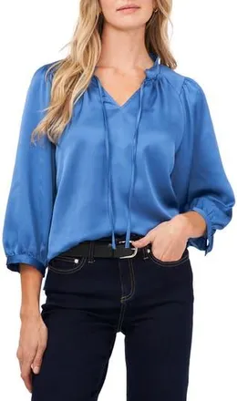 Vince Camuto Split Neck Blouse in Steel Blue at Nordstrom Rack, Size Xx-Small