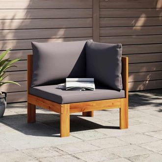 vidaXL Sof&aacute; De Jard&iacute;n De Esquina Con Cojines Madera Maciza De Acacia Vidaxl
