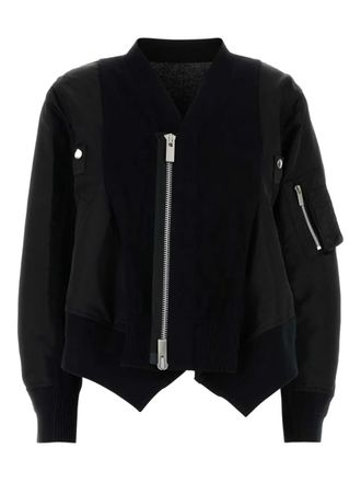 sacai Bomberjack van katoenblend - Zwart