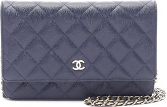 Chanel Matelasse Leather Shoulder Bag Navy