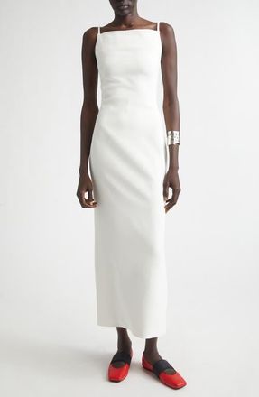Givenchy Sliced Crepe Cady Column Dress in Ivory at Nordstrom, Size 6 Us