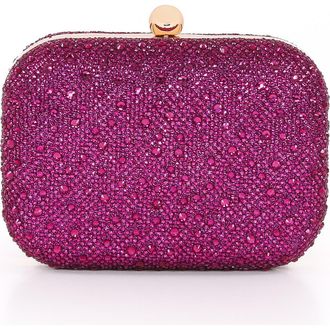 Badgley Mischka Celest Crystal Mini Minaudiere Clutch in Fuchsia at Nordstrom, Size Small