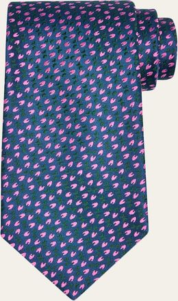 Charvet Mens Petite Crescent Silk Tie