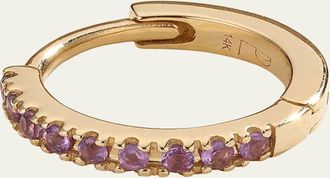 Pamela Love 14k Yellow Gold Pave Amethyst 8mm Huggie Hoop Earring, Single