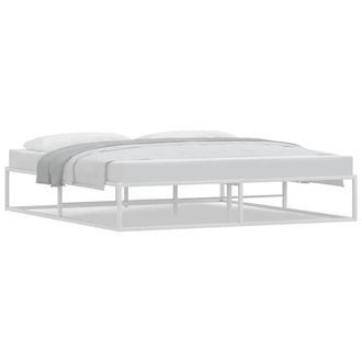 Berkfield Home Bed Frame without Mattress White 180x200 cm Super King Metal