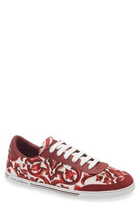 Dolce & Gabbana Majolica Print Low Top Sneaker in Iy3Tn Maiolica 1 Rubino at Nordstrom, Size 13Us