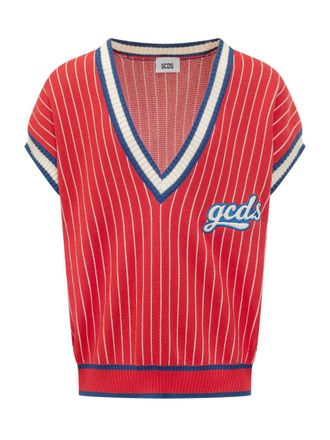 GCDS Red Sleeveless Sweaters