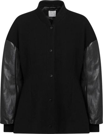 Toteme Varsity Wool Jacket - Dames - Bomber jackets - Zwart - XS - Wol - Jassen