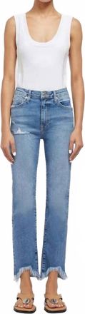 SIMKHAI River High Rise Straight Crop Jeans In Alta