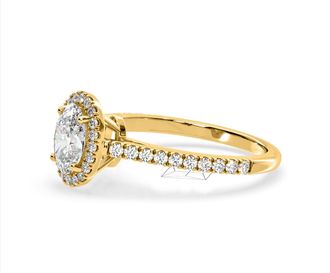 The Diamond Store Georgina Lab Oval Diamond Halo Engagement Ring 18K Gold 2.05ct F/VS1