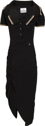 Vivienne Westwood Long Monday Pulling Midi Jurk - Dames - Casual kleedjes - Zwart - XS - Katoen - Kleedjes