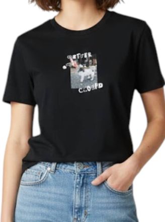 Closed Printed Short Sleeve Tee In Black