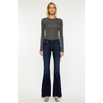 Kancan Samuel Mid Rise Flare Jeans in Dark Wash at Nordstrom, Size 28