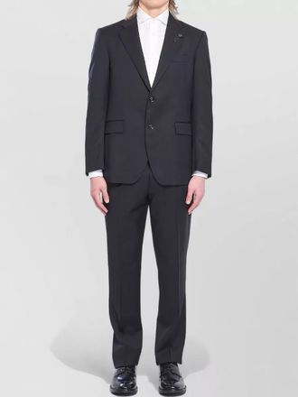 Lardini single breasted suit straight leg virgin wool