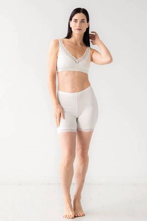 Salua Cotton Lace Bike Shorts In White
