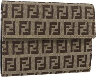 Fendi Pre-owned Canvas Portemonnee - Dames - Vintage Accessoires - Beige - ONE Size - Vintage