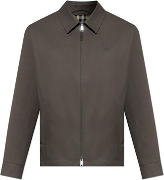 Burberry Light Jackets, male, Gray, Size: L Tropical Gabardine Bloomsbury Harrington Jacket