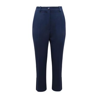 Elisabetta Franchi Cropped Trousers, female, Blue, Size: XS Pa-086-51E2 Cropped Trousers