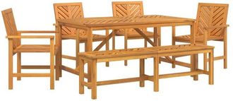 vidaXL Vidaxl - Conjunto De Comedor De Jard&iacute;n 6 Pcs Marr&oacute;n 150 X 90 X 74 Cm