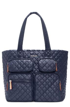 MZ Wallace Large Metro Quilted Nylon Travel Tote in Dawn at Nordstrom