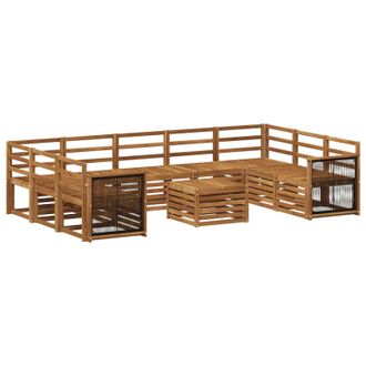 vidaXL Conjunto De Sof&aacute;s De Exterior 10 Uds. Natural Vidaxl